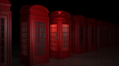 Londra'da İngiliz telefon kulübesi