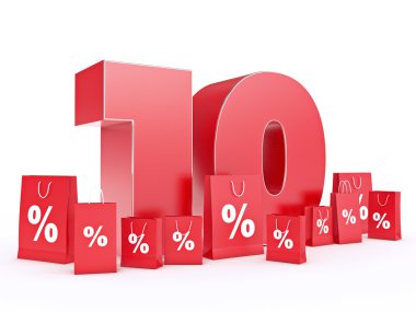 yüzde 10 indirim 3D render