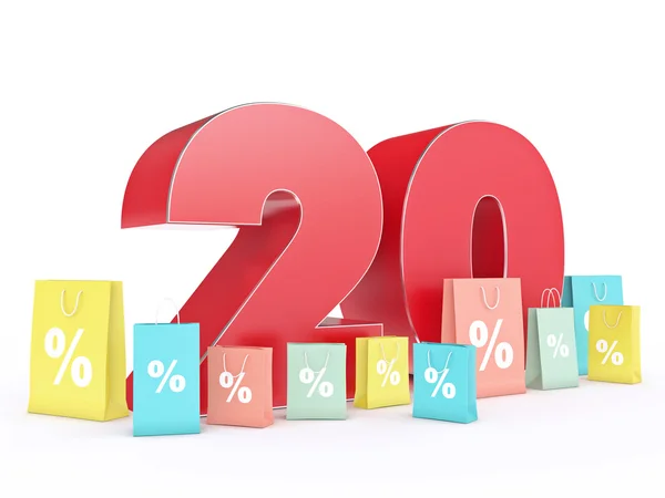 3D rendering of a 20 percent discount — Stock Photo, Image