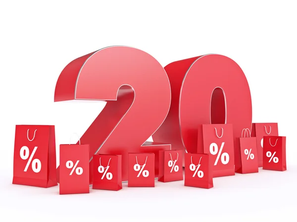 3D rendering of a 20 percent discount — Stock Photo, Image