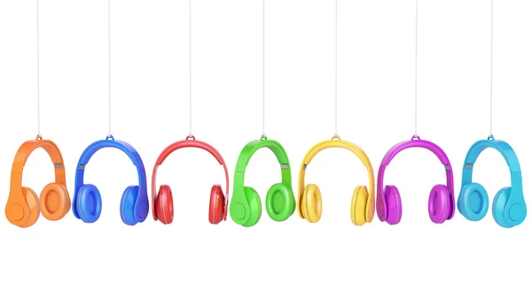 Headphone colors on white background Stock Image