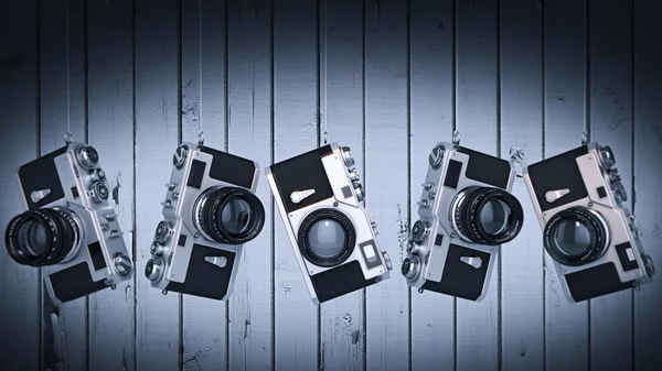 Silver photo camera. Vintage. High resolution 3d — Stock Photo, Image