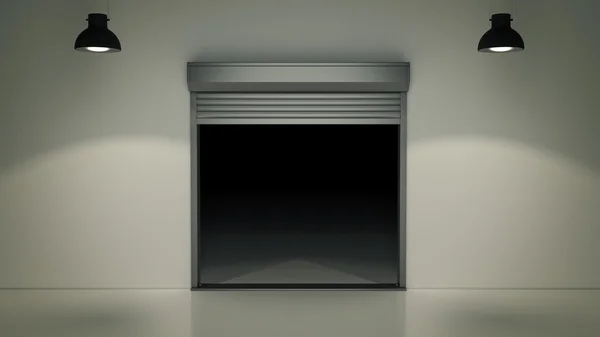 Ajtó redőny vagy gördülő ajtó 3d — Stock Fotó