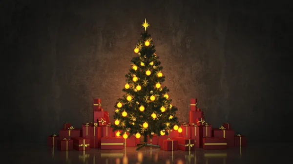 Christmas Tree with Gifts,Christmas concept. — Stock Photo, Image