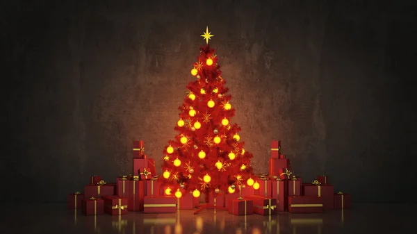 Christmas Tree with Gifts,Christmas concept. — Stock Photo, Image