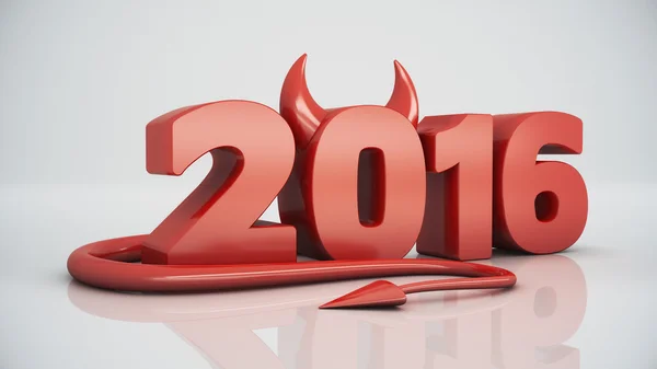 Happy new year 2016 red devil — Stock Photo, Image