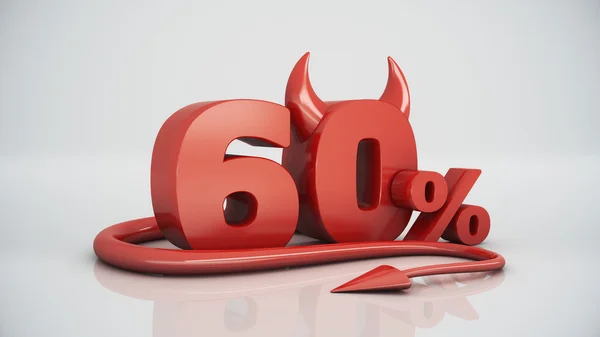 60 procent czerwony diabeł — Zdjęcie stockowe