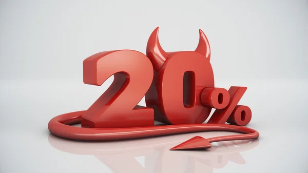 20 percent red devil — Stock Photo, Image