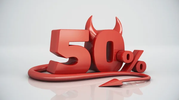 50 procent czerwony diabeł — Zdjęcie stockowe