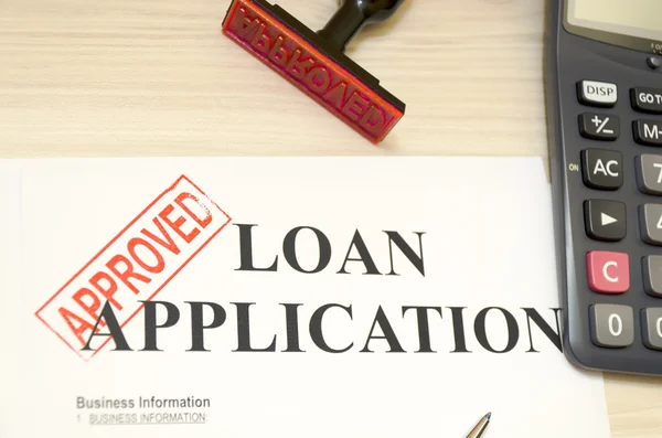 Approved the loan application, approved seal was shot — Stock Photo, Image