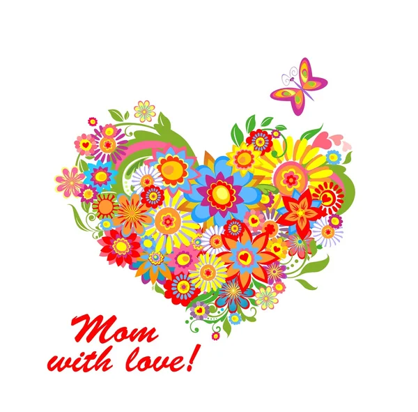 Bouquet de souhaits pour la fête des mères — Image vectorielle