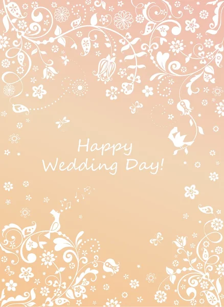 Beautiful wedding floral card — Stock Vector