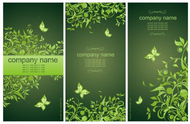 Koleksiyon çiçek yeşil Şablonlar