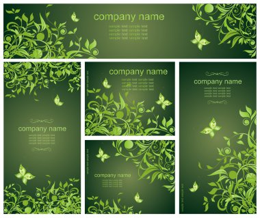 Yeşil çiçek şablon