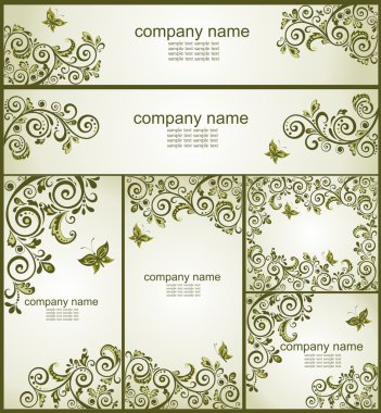 Vintage zeytin çiçek tasarım