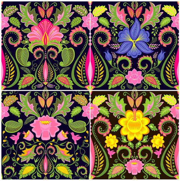 Vintage-Tapeten mit exotischen Blumen — Stockvektor