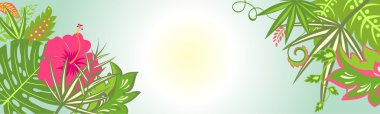 Tropikal baskı ile yatay banner