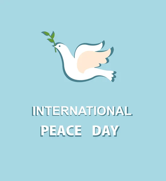 Kartkę z życzeniami z papieru dove dla międzynarodowego pokoju dzień — Wektor stockowy