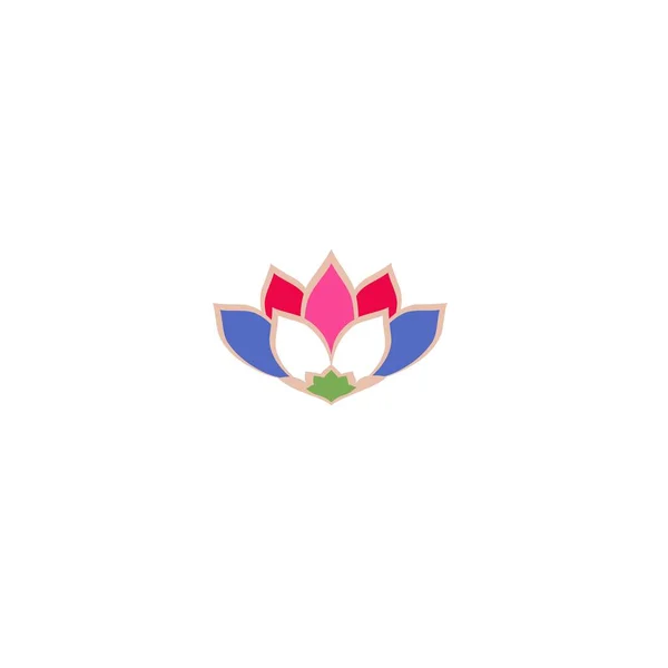 Lotusblume Farbe Symbol Für Yoga Logo Wellness Oder Schönheitssalon Isoliert — Stockvektor