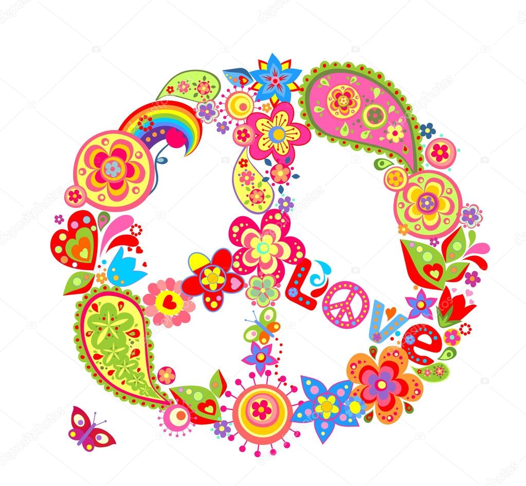 Image vectorielle Vintage symbole de fleur de paix par ©antonovaolena -  56572441, image size:1023x946