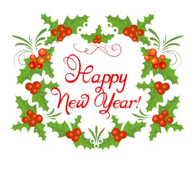 Yeni yıl holly çelenk