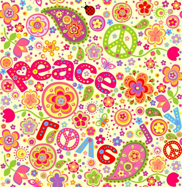 Hippie wallpaper — Stock Vector