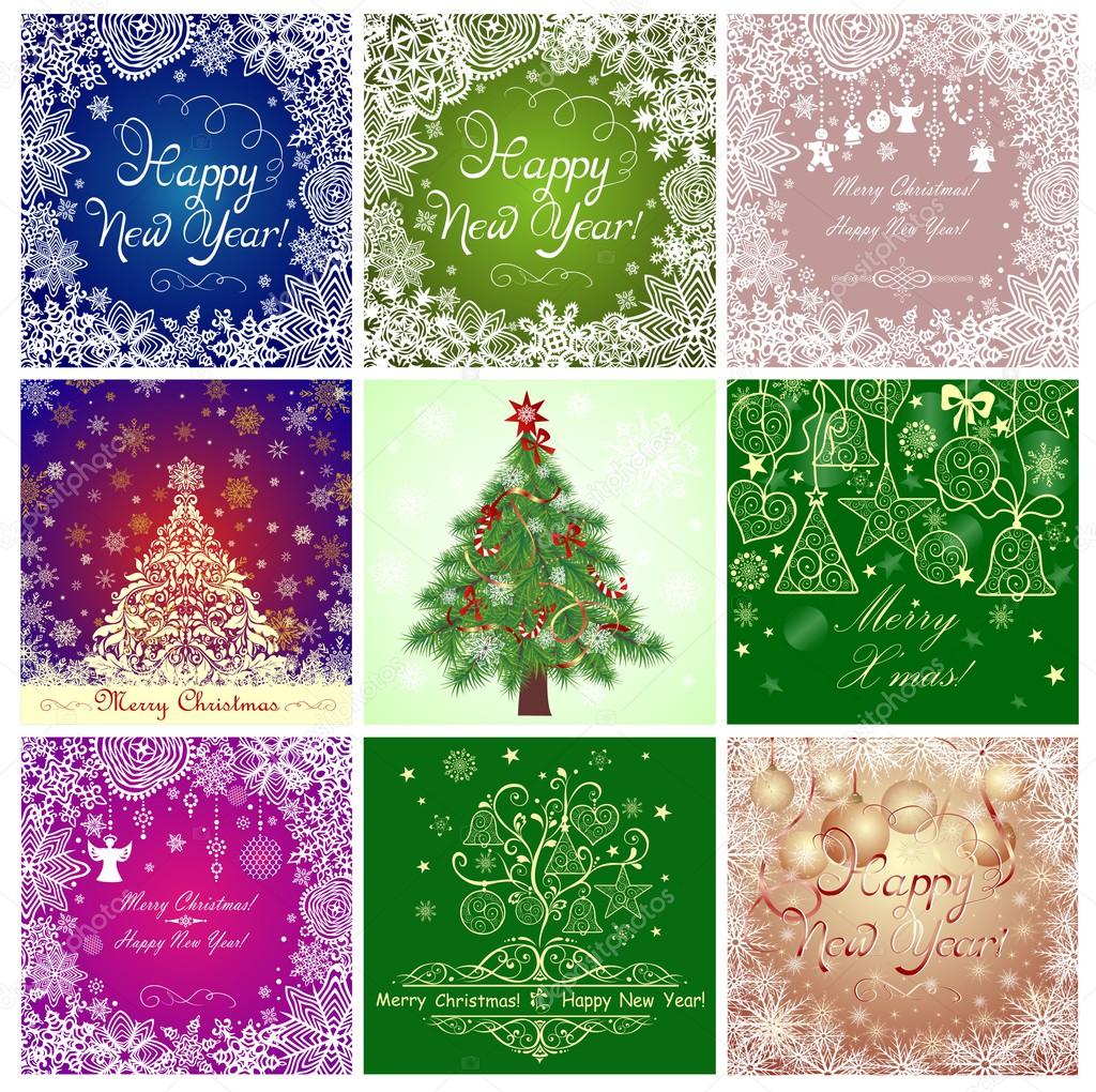 Greeting cards for New Years holidays