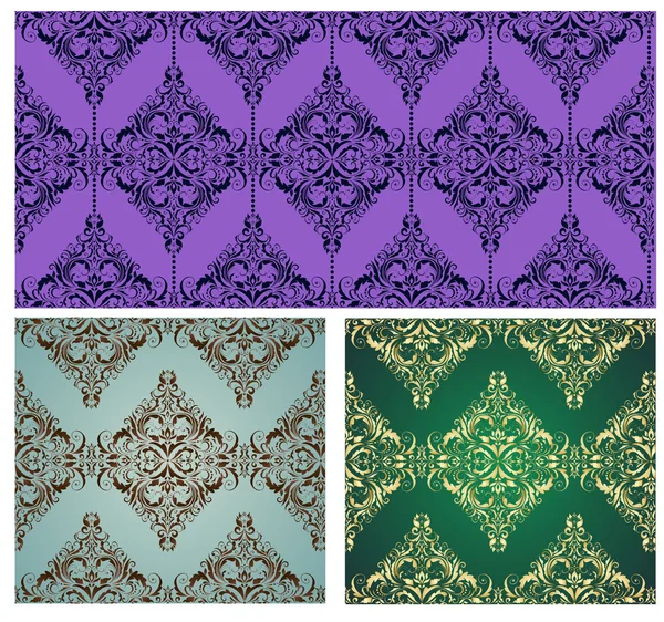 Vintage damask wallpapers — Stock Vector