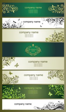 Vintage çiçek tasarım ile yatay Banner