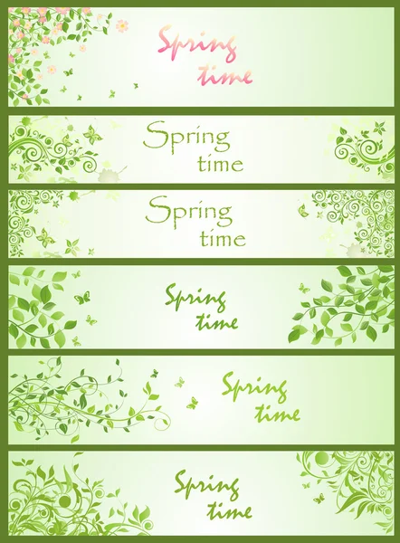 Lente horizontale banners — Stockvector