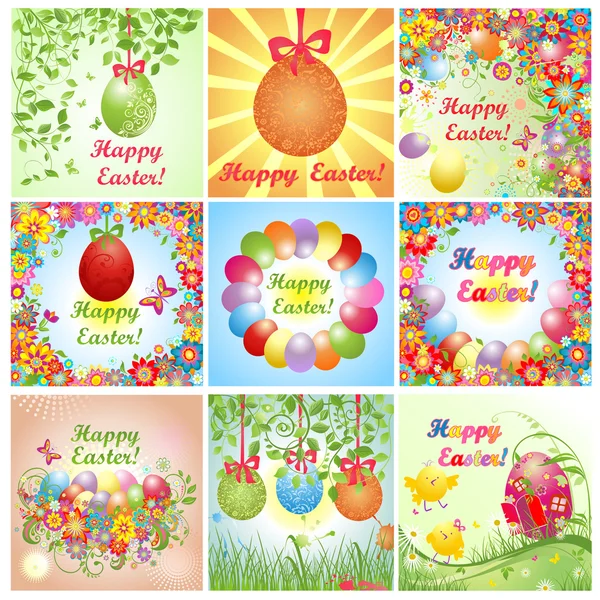 Easter greeting cards. Set. — Stock Vector