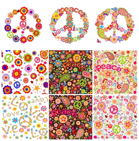 Design symbolique hippie — Image vectorielle