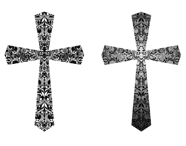 Croix chrétienne (noir et blanc) ) — Image vectorielle