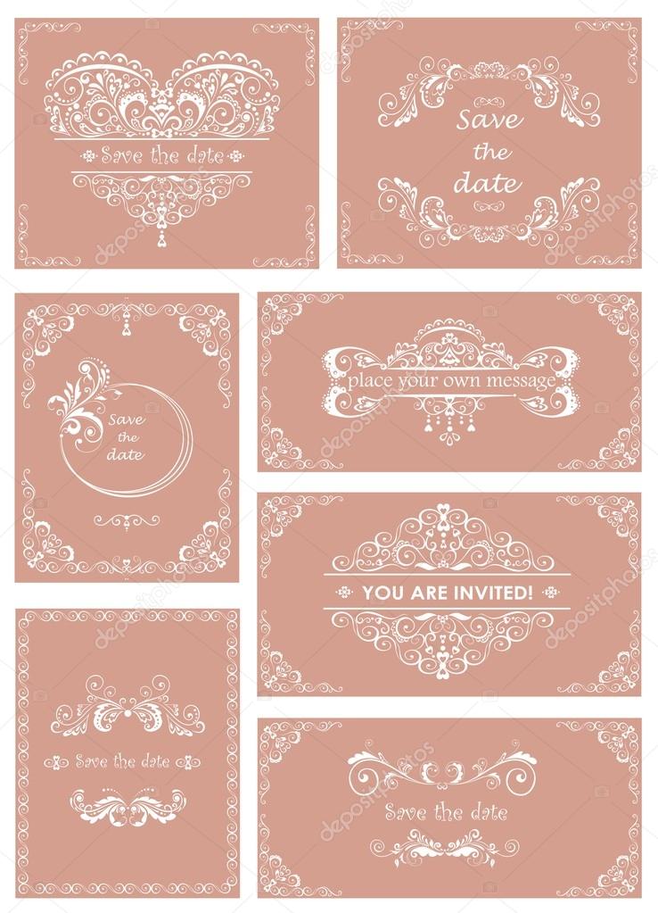 Vintage templates for wedding invitations