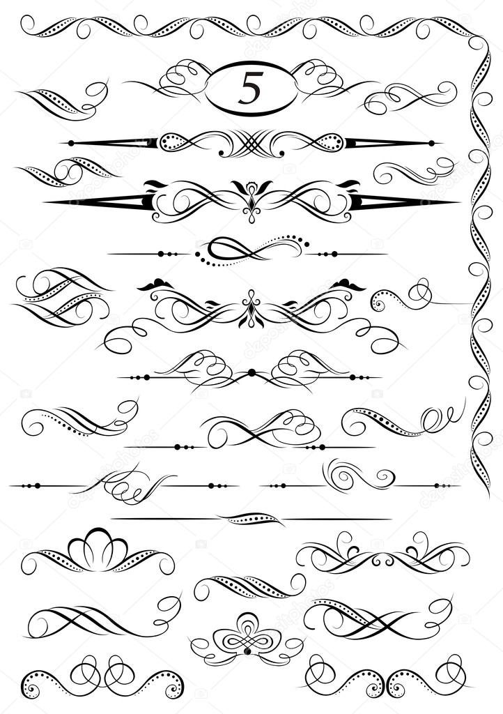 Calligraphic vintage page decoration design