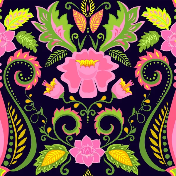 Kunstvolle Tapete mit exotischen Blumen — Stockvektor