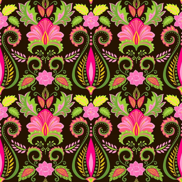 Vintage nahtlosen Hintergrund mit kunstvollen floralen Muster — Stockvektor