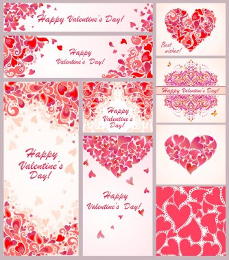 Greeting templates for Valentines day clipart