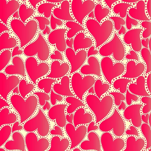 Абстрактная обертка с красными сердцами — стоковый вектор