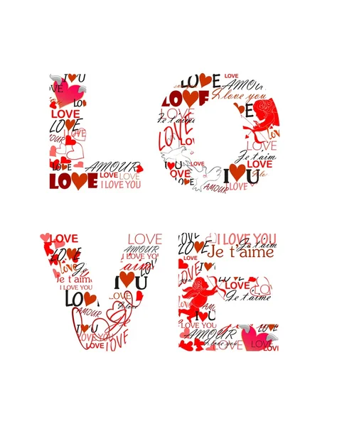 Love. Print for Valentines day — Stock Vector