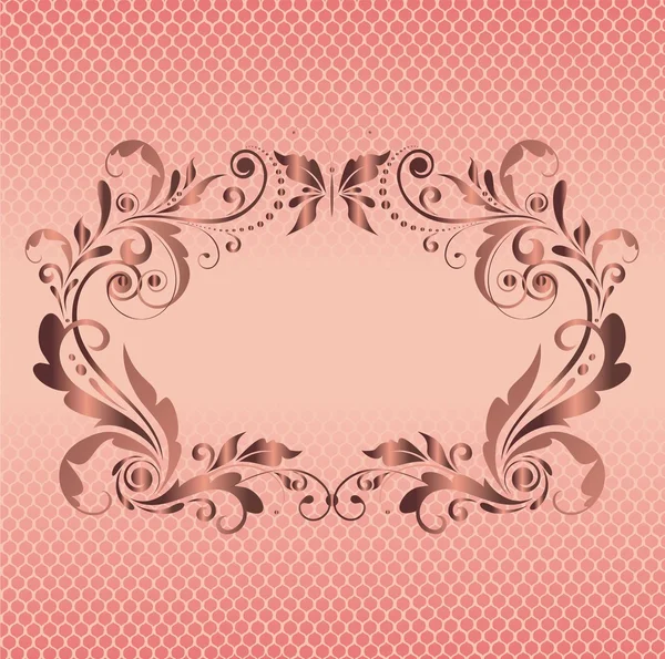 Vintage floral frame with lacy background — Stock Vector