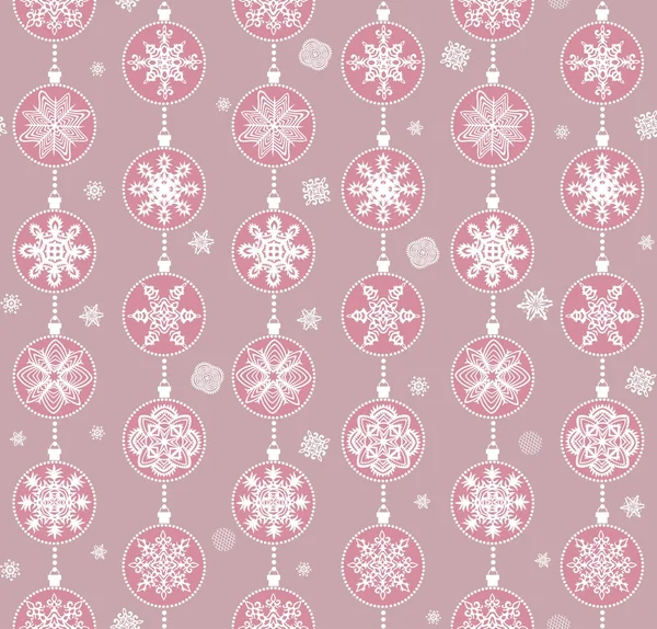 Papel de parede de papel de Natal com padrão de bolas penduradas — Vetor de Stock