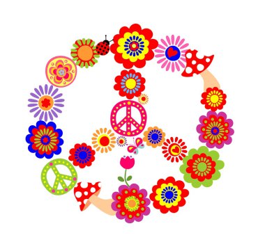 Barış çiçek işareti mantar ile