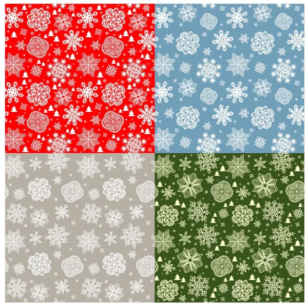 Variación de fondos de pantalla de invierno con copos de nieve — Vector de stock