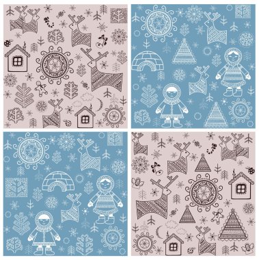 Inuit, Ren geyiği ve köknar kış duvar kağıtları