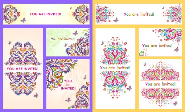 Collection d'invitations florales — Image vectorielle