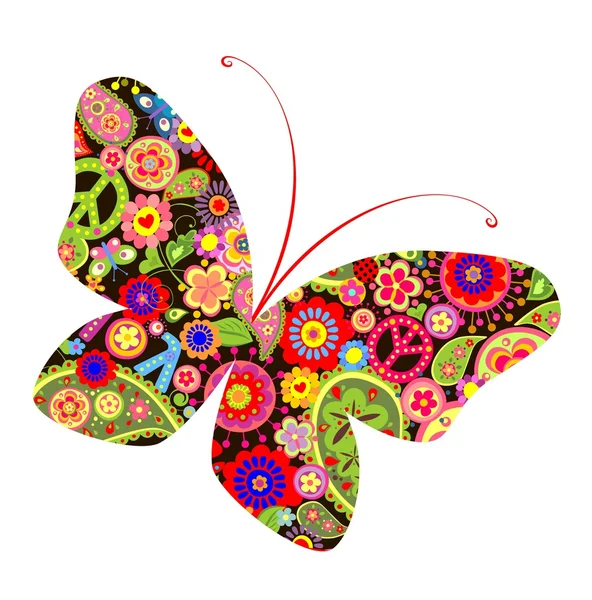 Druck mit Schmetterling — Stockvektor