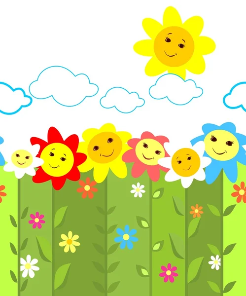 Renkli çiçekler ile sorunsuz sınır