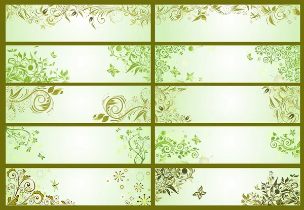 Bannières vert printemps — Image vectorielle