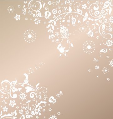 Küçük kuşlar güzel düğün pastel çiçek kartıyla